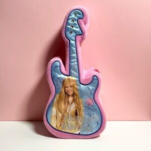 Y2K 2000s mcbling Hannah Montana pink fur guitar shaped money piggy bank